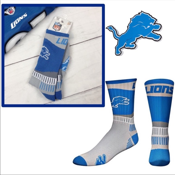 NFL Other - Detroit Lions Sport Crew Fan Socks NFL Men’s Large